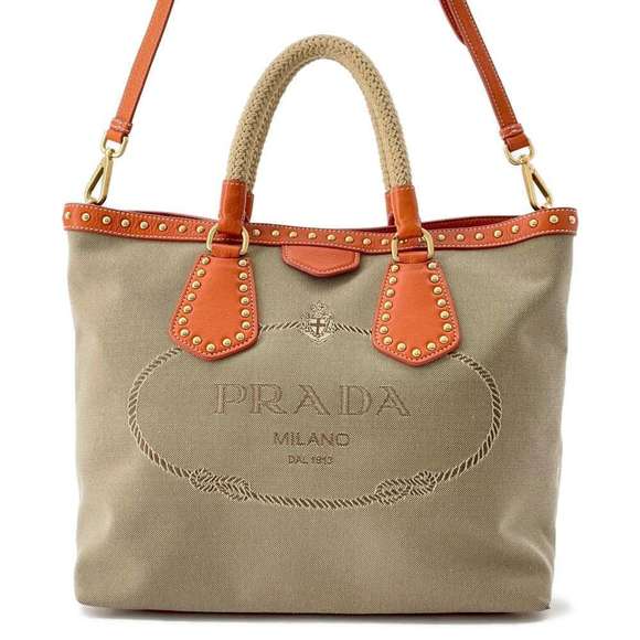 Prada Tote Bag Logo Canvas Black - Picture 1 of 13